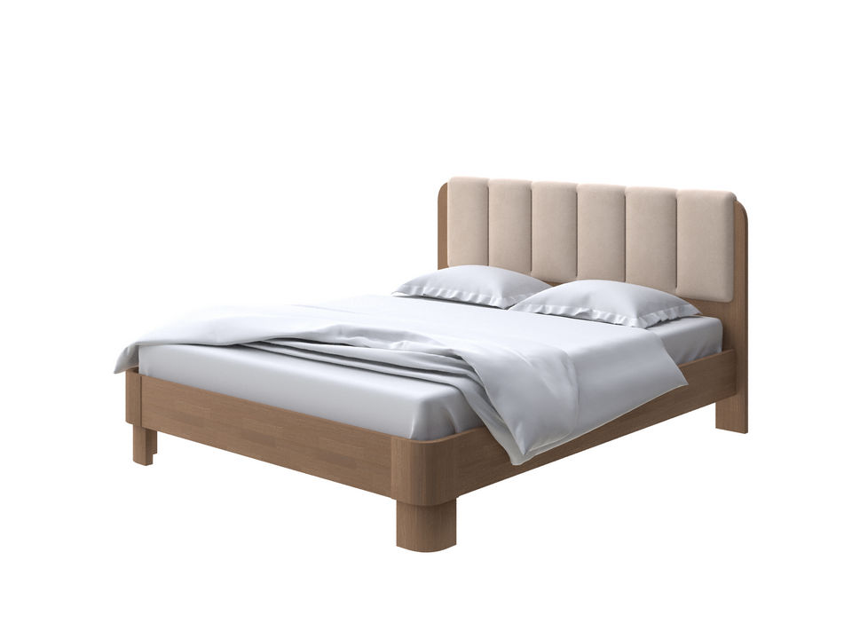 Мягкая Кровать Орматек Wood Home 2 (Ткань: Микрофибра Антик (сосна) с брашированием/Diva Латте) 160x220